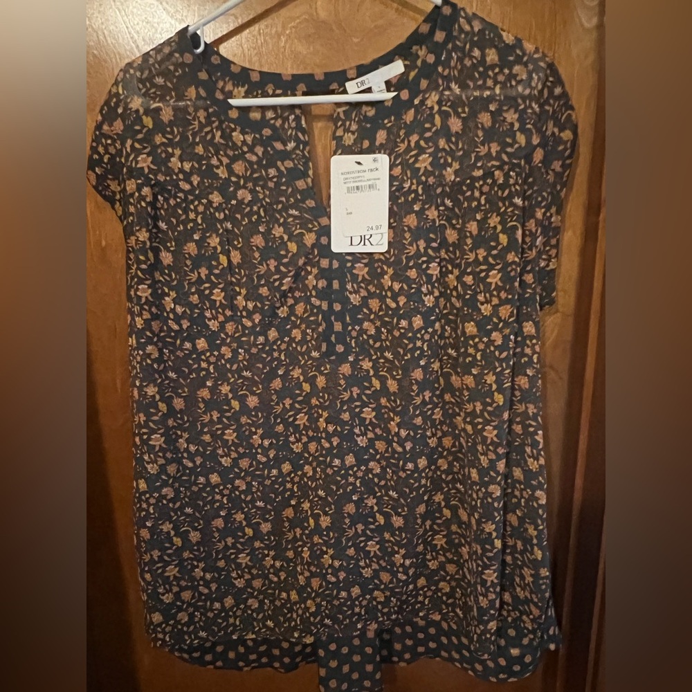 Nordstrom Floral Dress with Pink and Gold Accents